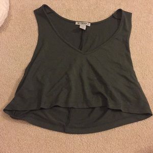 army green crop tank